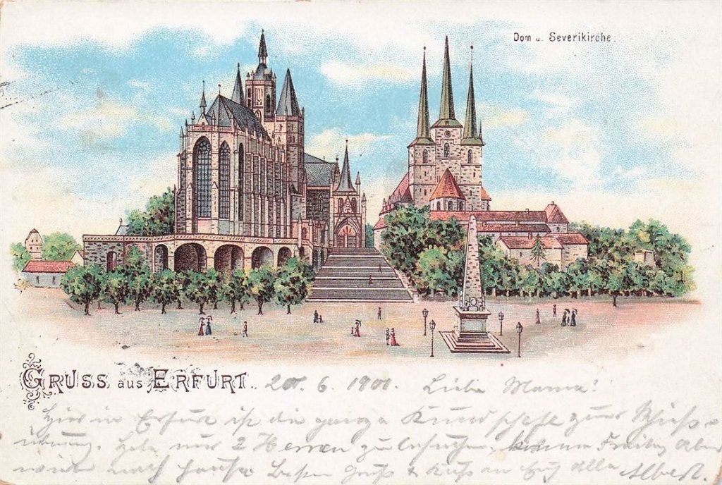 702-361-043 Dom Severikirche Erfurt, Verzenden, Voor 1920, Duitsland
