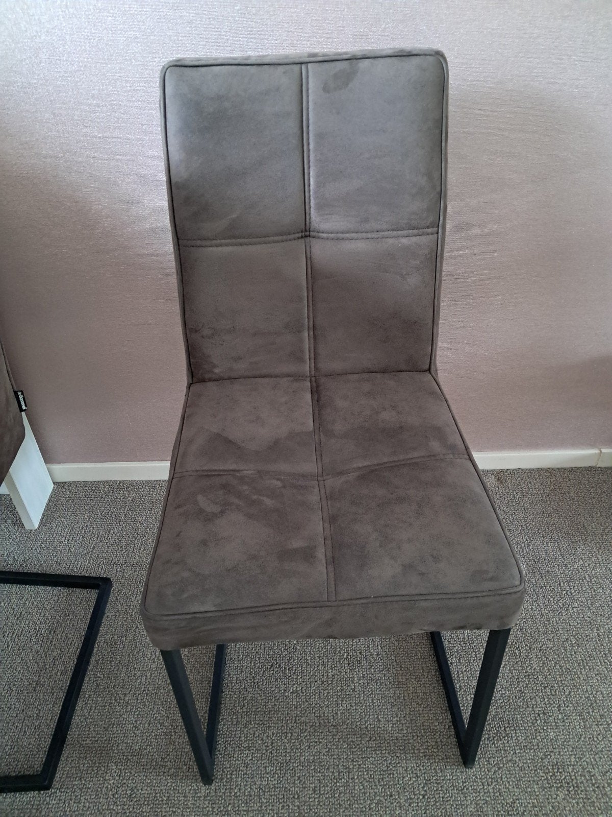 6 Eetkamerstoelen Jaxx Bruin met zwart metaal, Ophalen, Bruin, Zo goed als nieuw, Stof