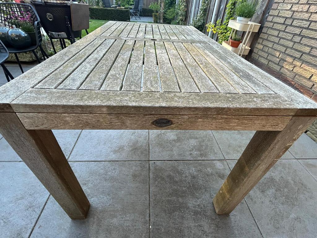 Houten Hartman tuintafel, Ophalen, Gebruikt, Rechthoekig, Hout