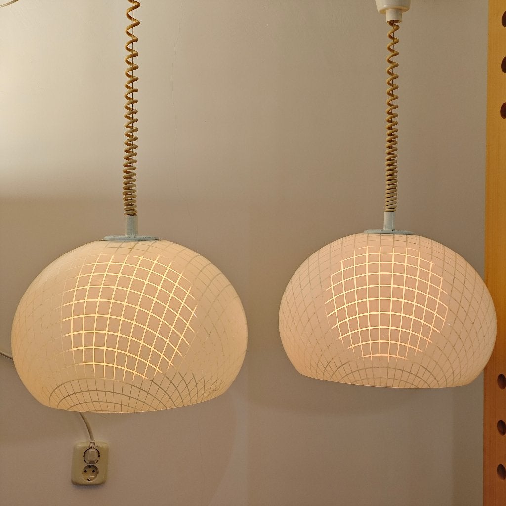 Vintage space age Dijkstra hanglampen, Ophalen, Gebruikt, Onbekend, E27 (groot)