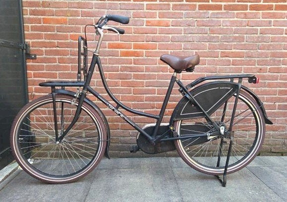 Static 26 inch Transportfiets - Zwart met krat, Fietsen en Brommers, Fietsen | Dames | Damesfietsen, Ophalen, Gebruikt, Terugtraprem