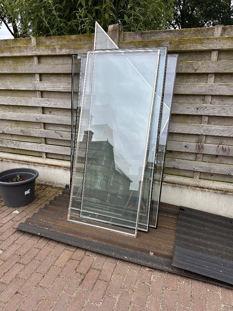 Gratis Raam Dubbel glasplaten diverse afmetingen, Ophalen, Gebruikt, Minder dan 80 cm, 160 cm of meer