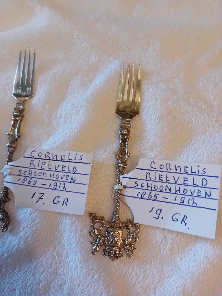 2 antiek zilver vorkjes cornelis rietveld, Verzenden, Zilver