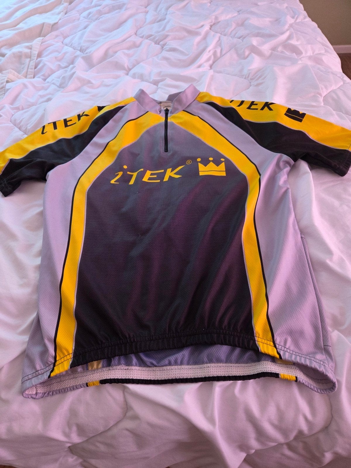 iTEK Wielrenshirt - Maat L - Grijs/Geel, Fietsen en Brommers, ITEK, Heren, Ophalen of Verzenden, Zo goed als nieuw