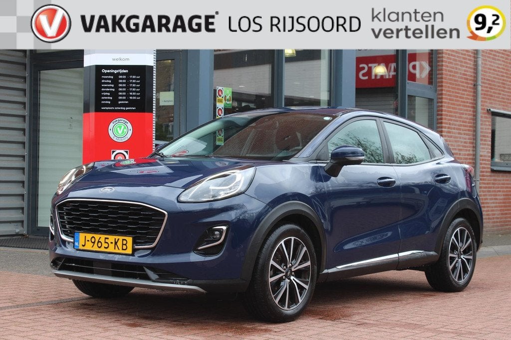 FORD Puma 1.0i Ecoboost Hybrid *Titanium* | Carplay | Naviga, Voorwielaandrijving, Stof, Blauw, Origineel Nederlands