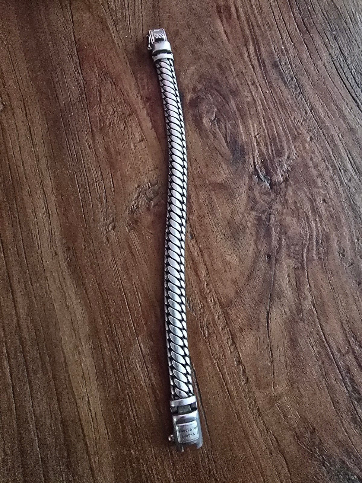 Prachtige Buddha to Buddha heren armband Model Ben, Ophalen, Zo goed als nieuw, Zilver, Zilver