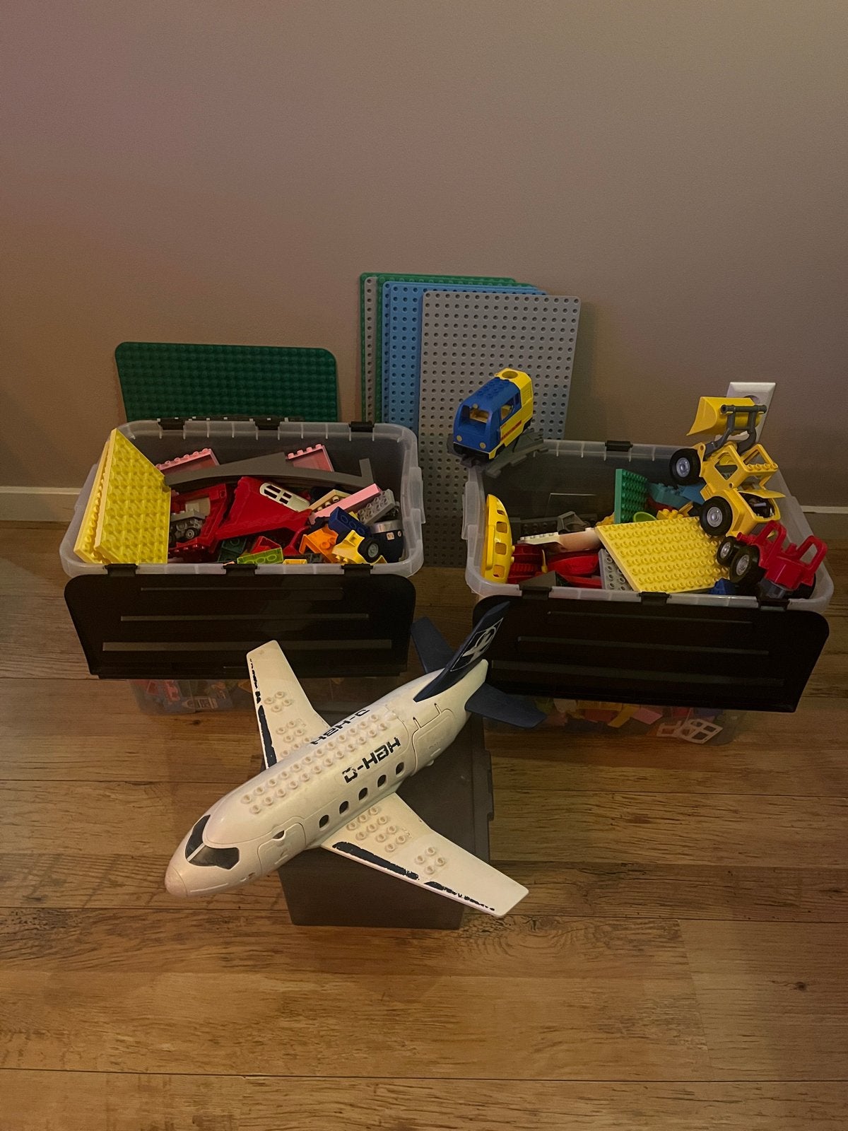 Grote Duplo collectie met trein, vliegtuig en voertuigen