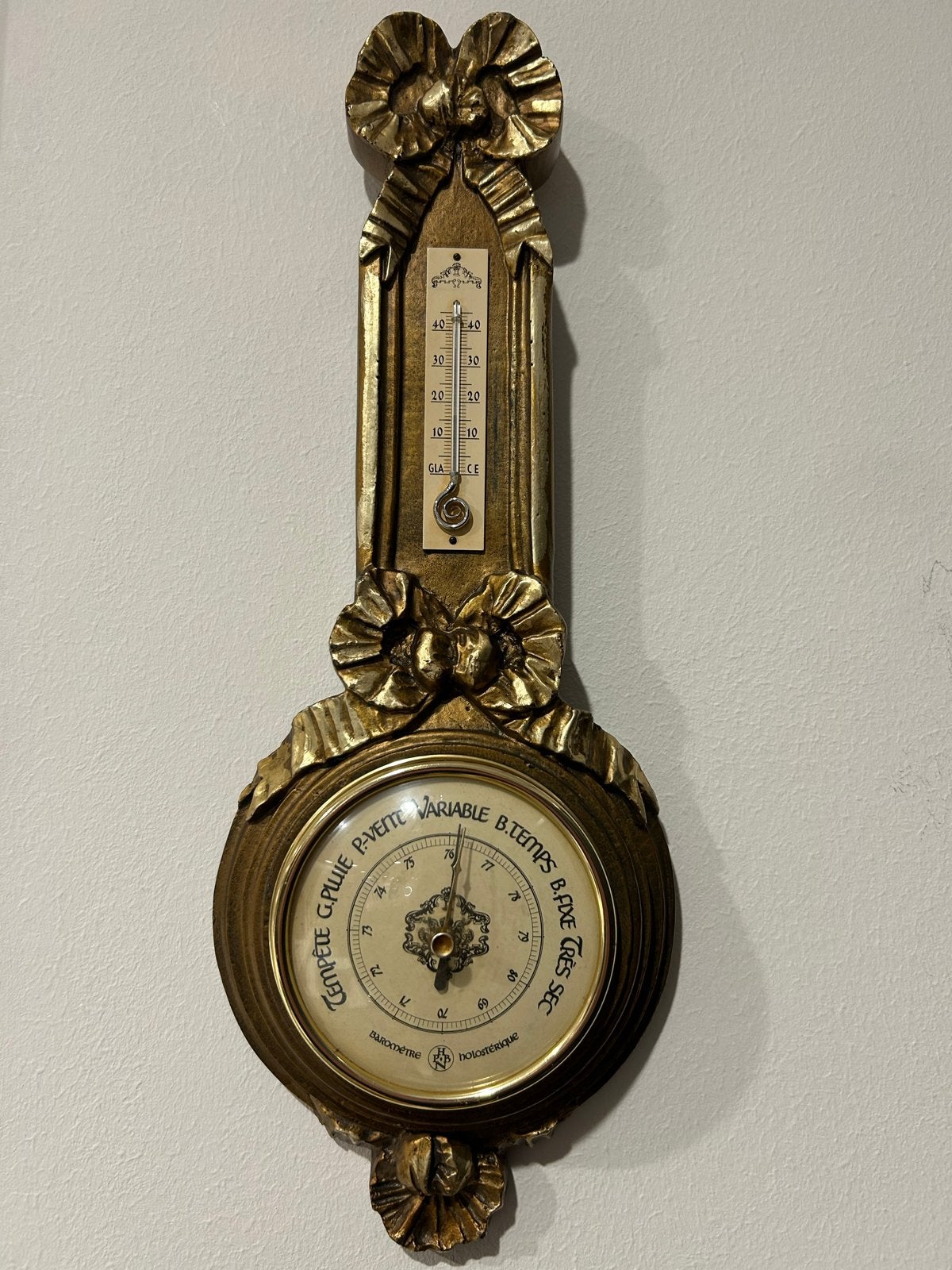 Antieke Barometer en Thermometer -, Ophalen