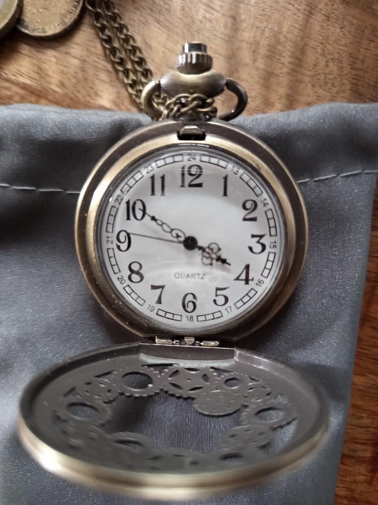 Quartz zakhorloge steampunkstijl, Ophalen of Verzenden, Staal, Overige merken, 1960 of later