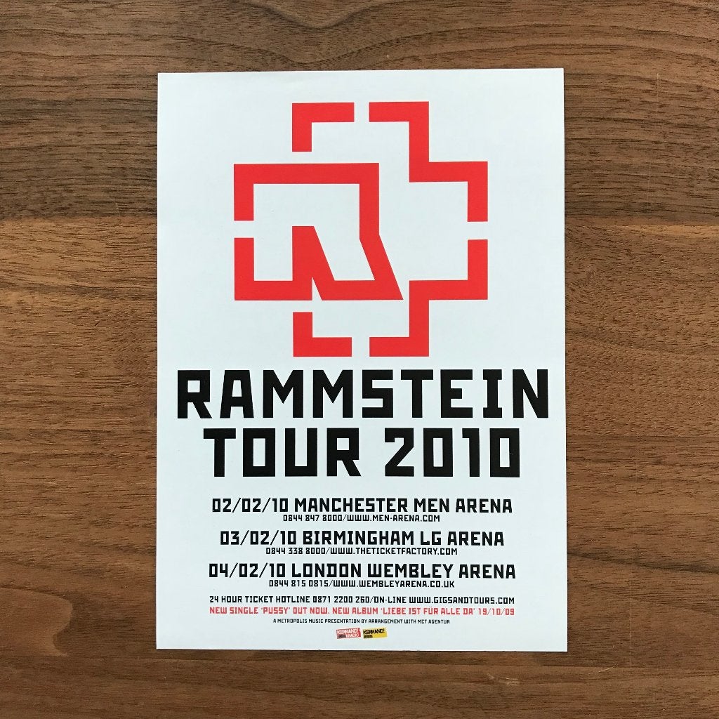 Rammstein flyer liebe ist fur alle da UK winter tour, Ophalen of Verzenden, Zo goed als nieuw, Boek, Tijdschrift of Artikel