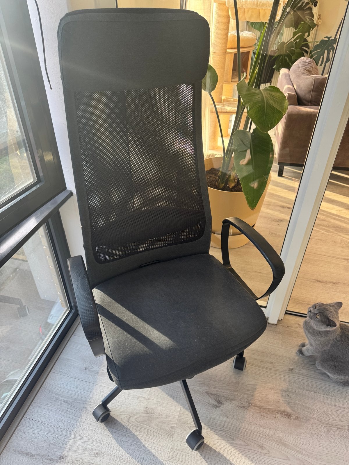 Ikea Markus Zwarte Bureaustoel met Mesh Rugleuning, Huis en Inrichting, Bureaustoelen, Ophalen, Gebruikt, Zwart, Bureaustoel