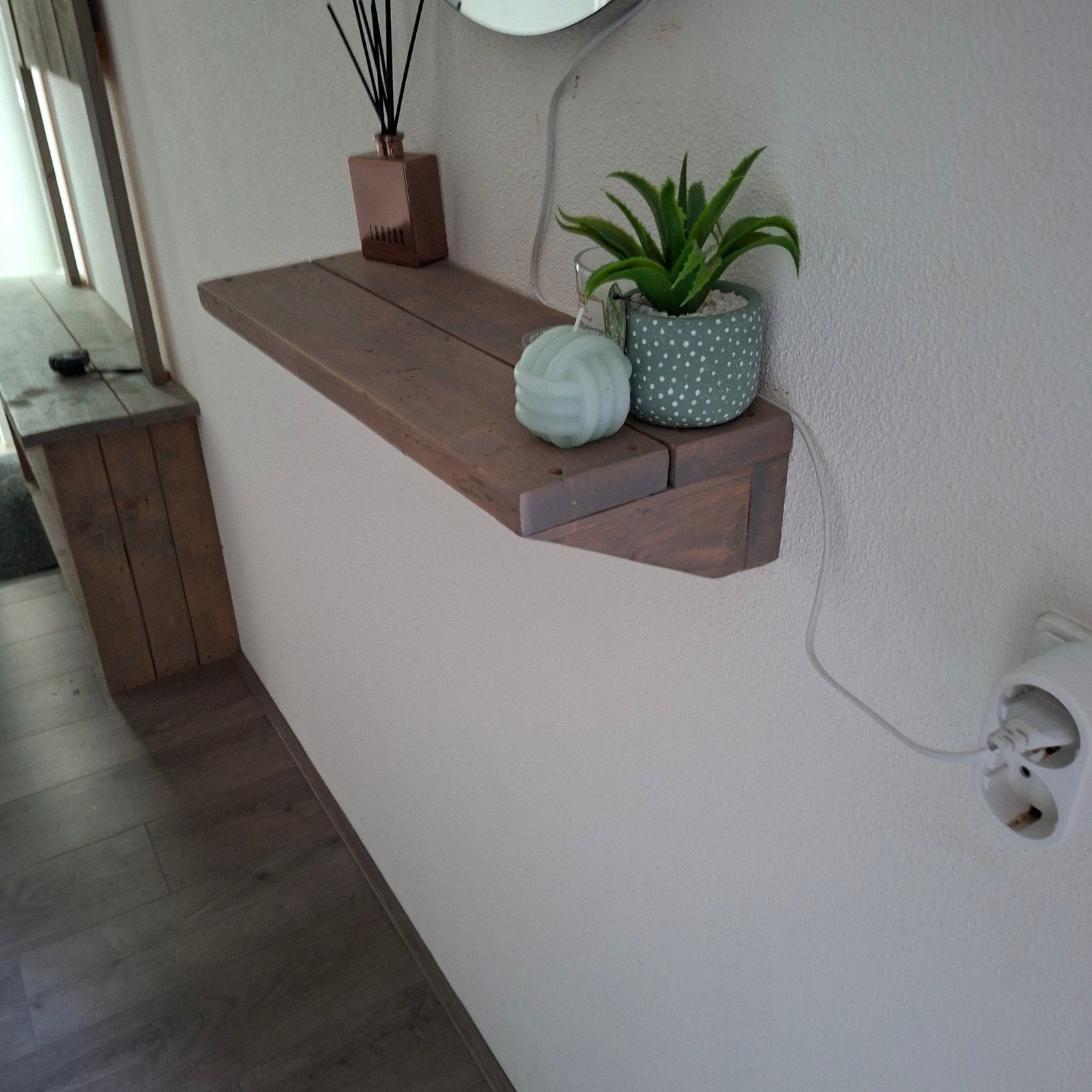 Steigerhouten meubelplankje voor spiegel of decoratie, Ophalen