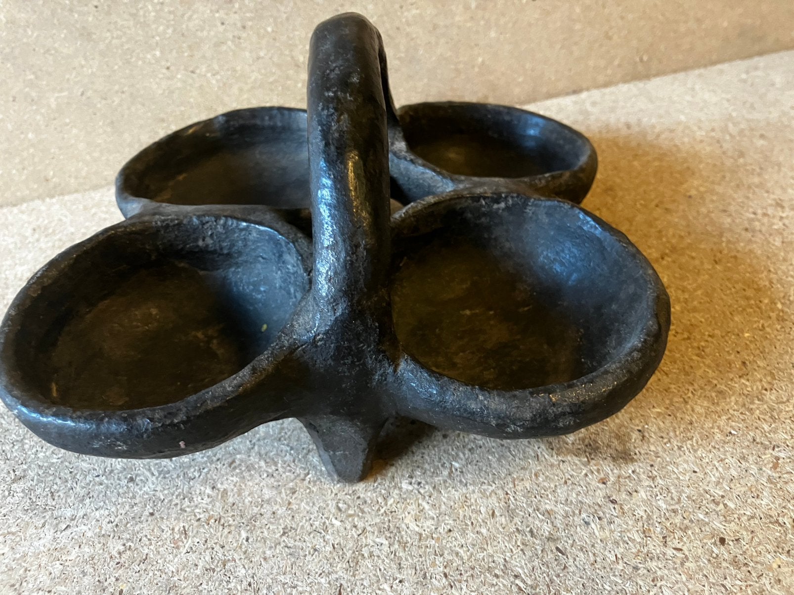 antieke gietijzeren poffertjespan of eierpan, Antiek en Kunst, Ophalen of Verzenden