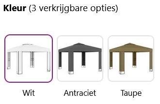 Paviljoen 3x3 partytent wit taupe + LED-slinger GRTS BEZORGD, Tuin en Terras, Partytenten, Nieuw, Paviljoen, 2 meter of meer, Minder dan 5 meter