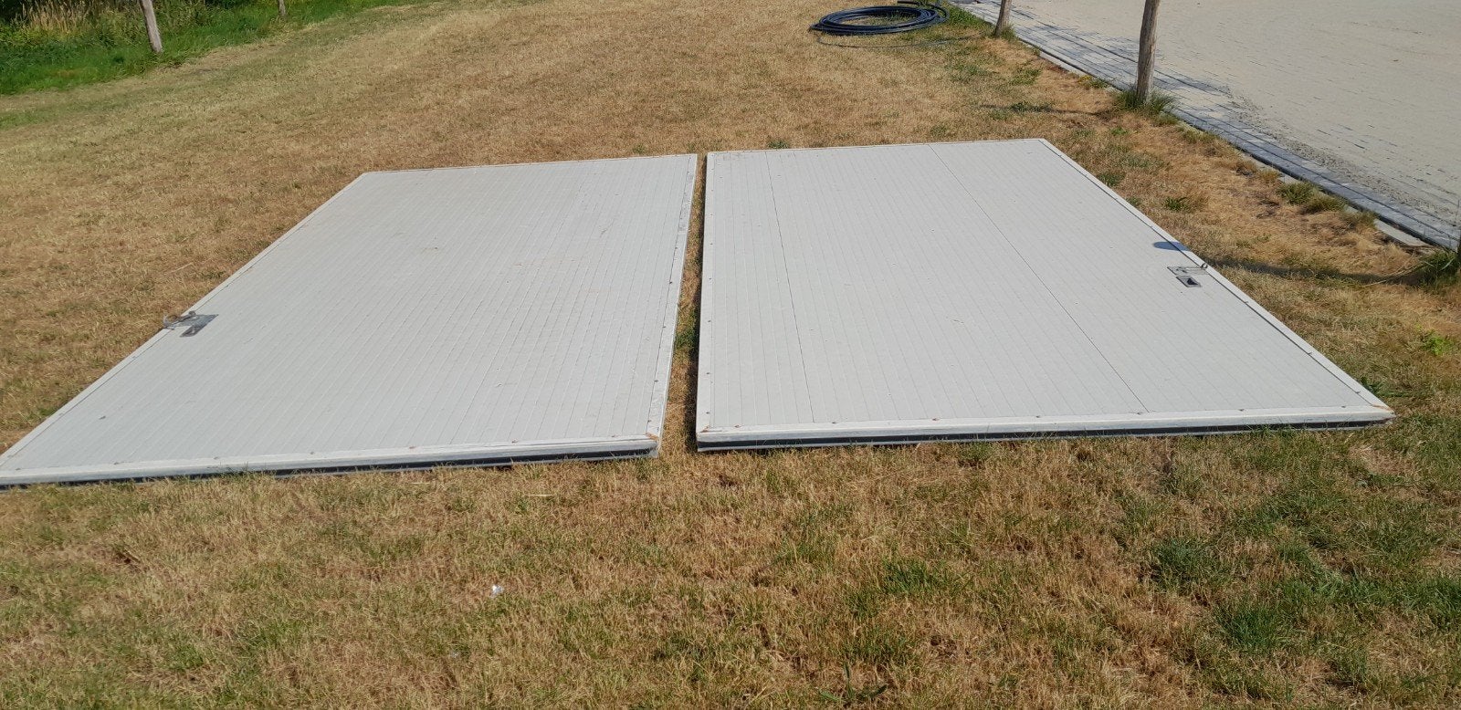 schuifdeuren met rail, Ophalen, Gebruikt, 120 cm of meer, 215 cm of meer
