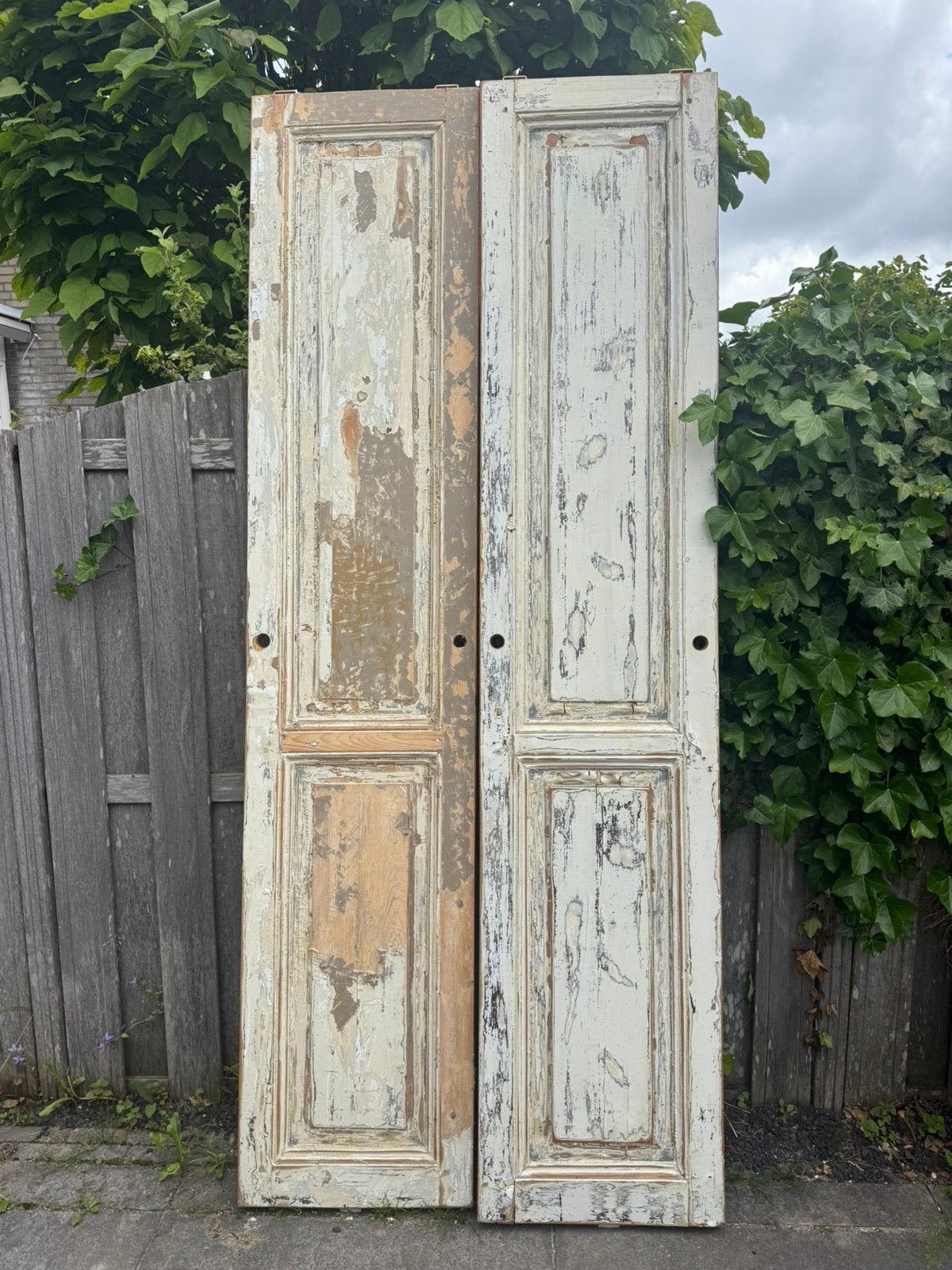 2 stuks stoere oude paneeldeuren, Doe-het-zelf en Verbouw, Deuren en Horren, Gebruikt, Ophalen