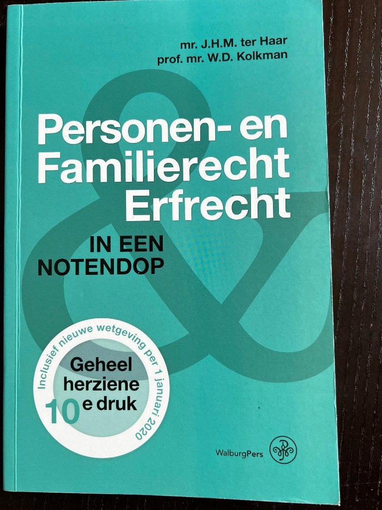 Personen- en Familierecht en Erfrecht Druk 10, W.D. Kolkman, J.H.M. ter Haar, Nieuw, Ophalen of Verzenden, WO