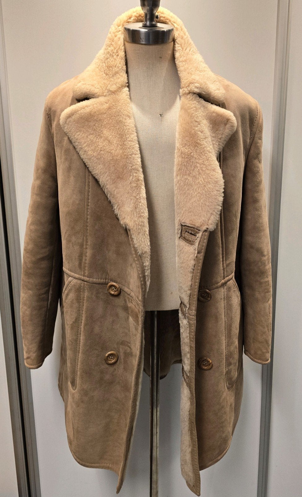 Lamsvact lammy coat - Beige - Maat L, Maat 52/54 (L), Onbekend, Beige, Ophalen of Verzenden