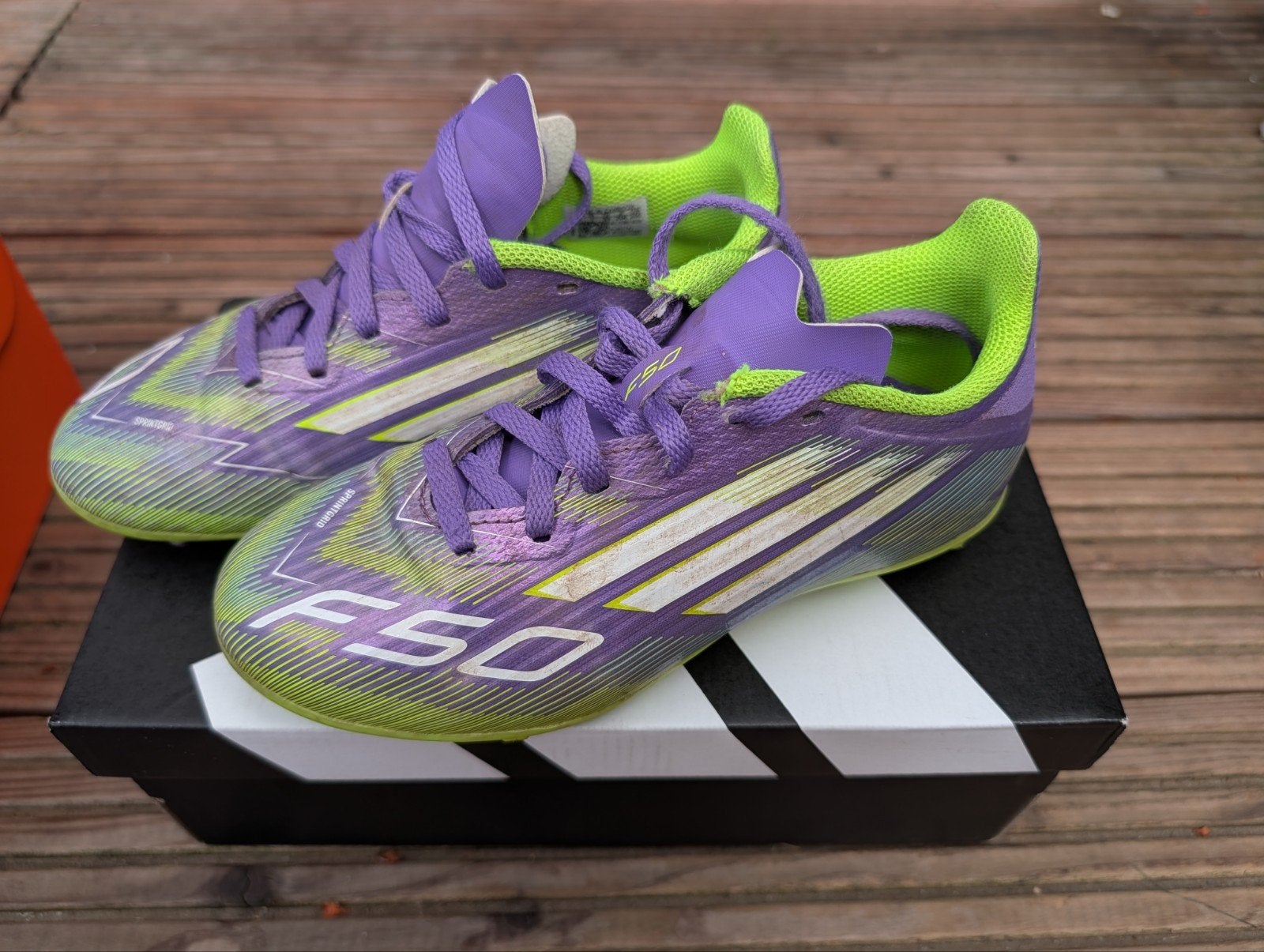 Adidas F50 Voetbalschoenen Maat 33 - Paars/Neon Geel, Ophalen of Verzenden, Zo goed als nieuw, Adidas, Jongen of Meisje