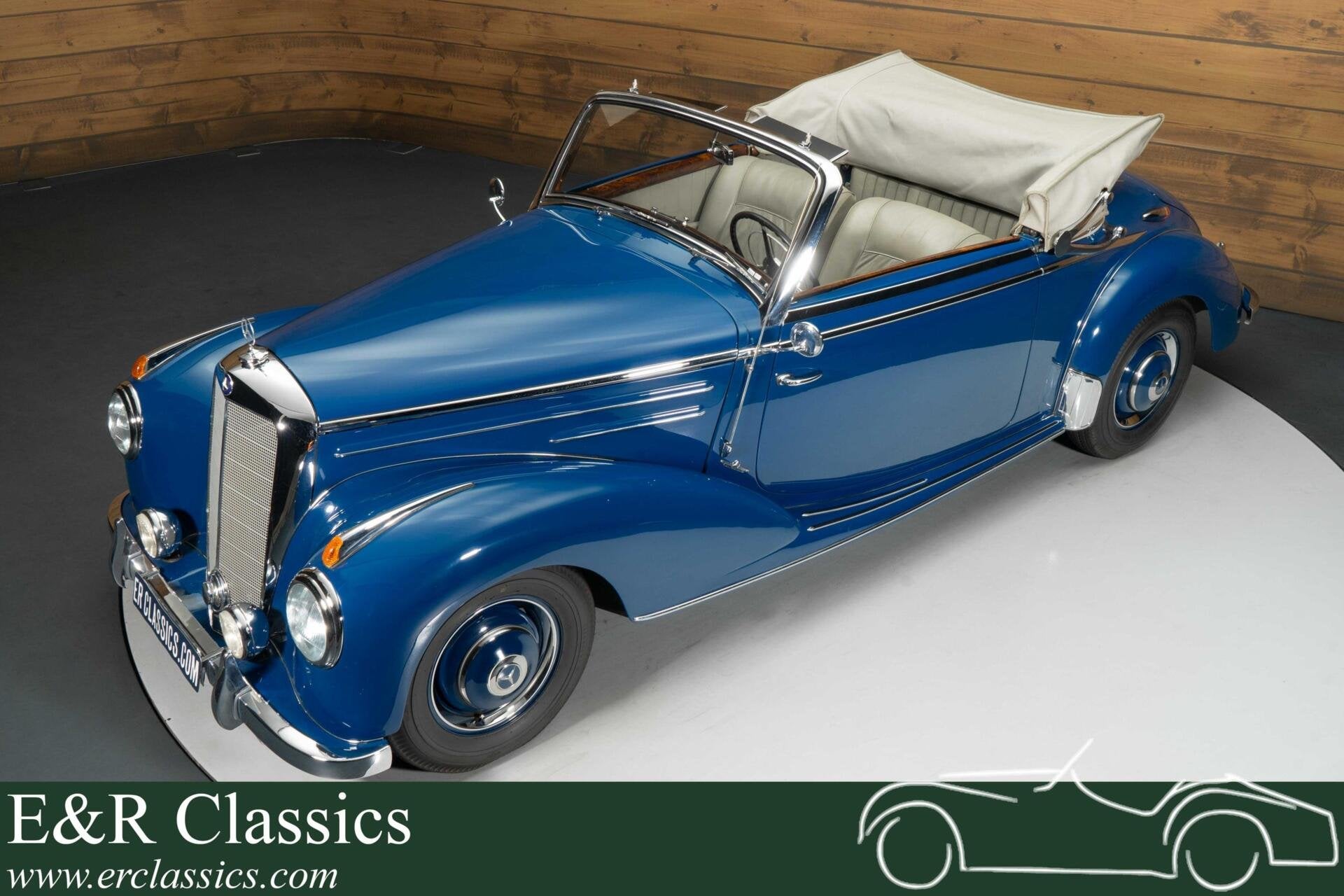 Mercedes 220A Cabriolet | 1951, Auto's, Oldtimers, Bedrijf, Te koop, Lederen bekleding, Open dak, Mercedes-Benz, Benzine, Cabriolet
