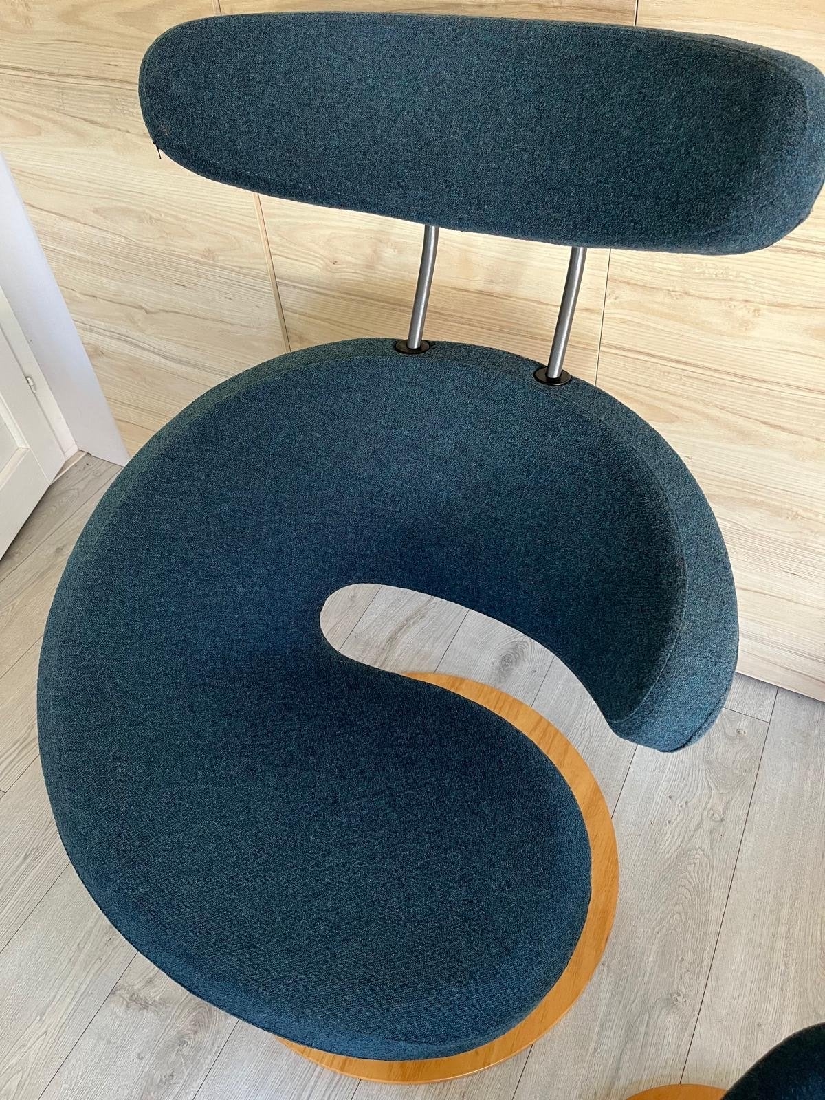 Varier / Stokke Peel Fauteuil met Voetenbank - Kvadrat Wol, Ophalen, Gebruikt, 75 tot 100 cm, Stof