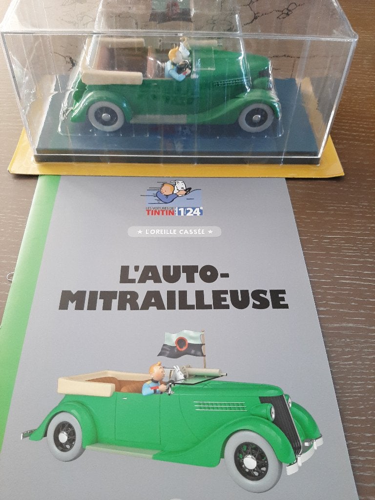 De mitrailleur auto met kuifje 1/24, Ophalen of Verzenden, Kuifje, Nieuw, Beeldje of Figuurtje