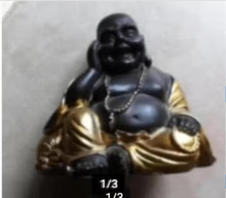 Boeddha beeldje zwart/goud br15cmH14cm, Verzamelen, Beelden en Beeldjes, Ophalen of Verzenden, Zo goed als nieuw, Overige typen