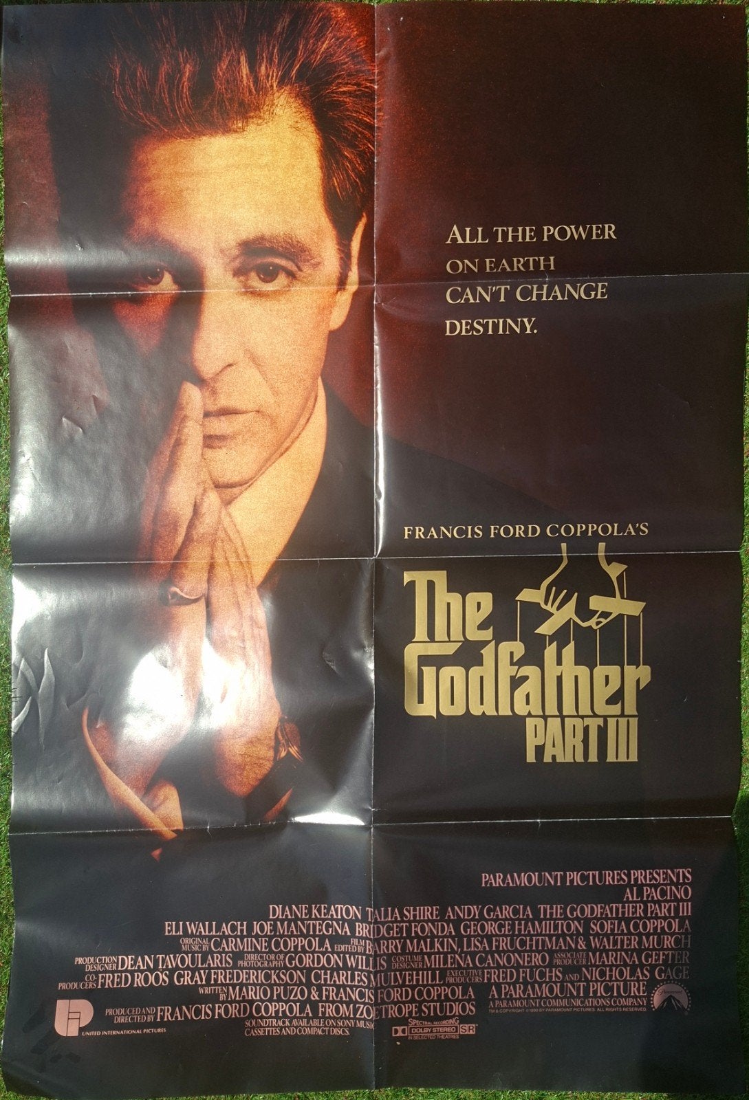 The Godfather Part 3 grote filmposter, Rechthoekig Staand, Ophalen of Verzenden, Zo goed als nieuw, A1 t/m A3