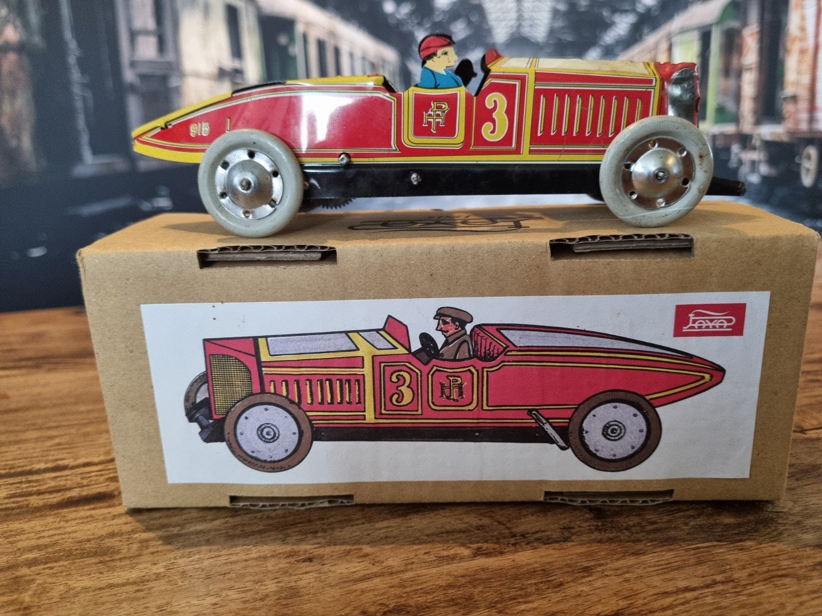 Vintage Paya blikken raceauto met opwindmechanisme, Ophalen of Verzenden