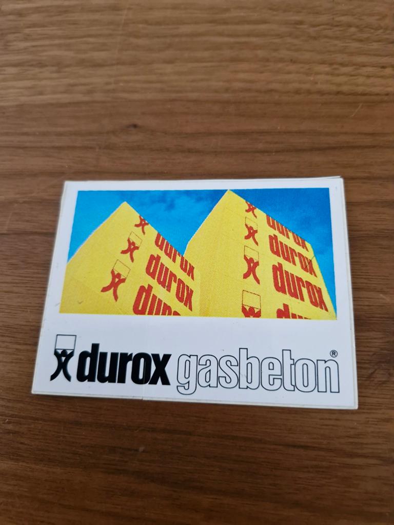 8173 Vintage Durox Gasbeton Sticker - Bouwmaterialen, Ophalen of Verzenden, Zo goed als nieuw, Bedrijf of Vereniging