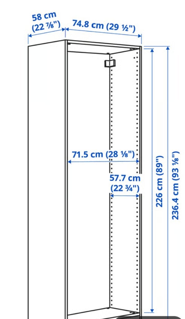 PAX Basiselement kledingkast met planken en roede, Ophalen, Gebruikt, 200 cm of meer, Met plank(en)