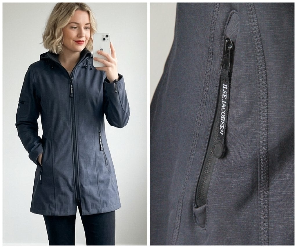 Ilse Jacobsen - prachtige jas - raincoat - grijs - maat XS, Kleding | Dames, Verzenden, Maat 34 (XS) of kleiner, Grijs, Ilse Jacobsen