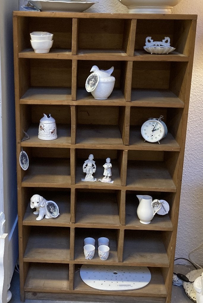 Brocante houten vakkenkast, Antiek en Kunst, Curiosa en Brocante, Ophalen