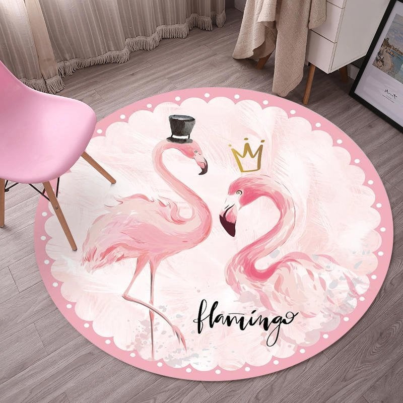 Rond Roze Flamingo Vloerkleed / Kleed Tapijt Mat Vloermat, Verzenden, Rond, Nieuw, Roze