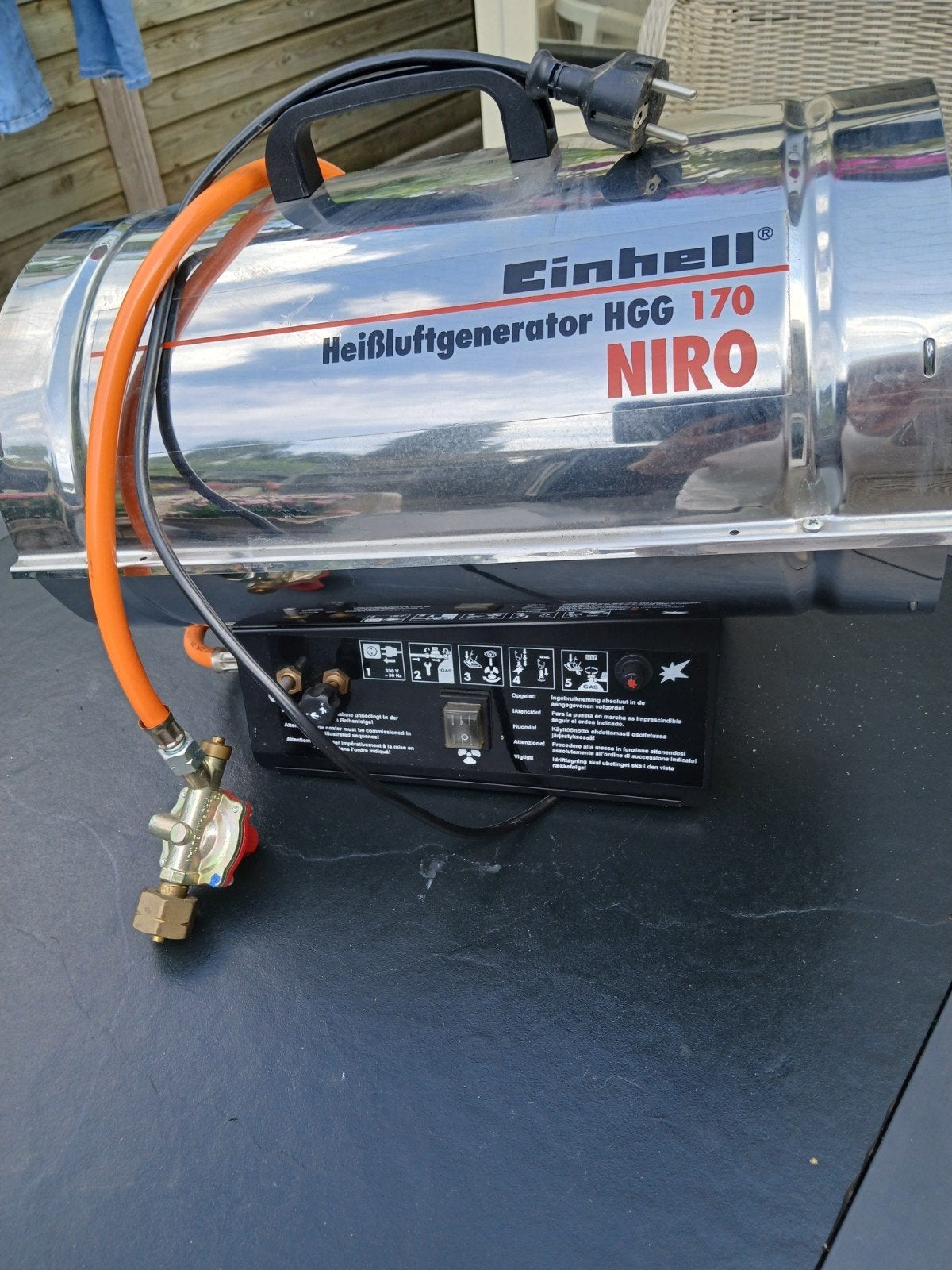 Einhell HGG 170 Niro heteluchtkanon op gas, Doe-het-zelf en Verbouw, Verwarming en Radiatoren, Zo goed als nieuw, Kachel, 800 watt of meer