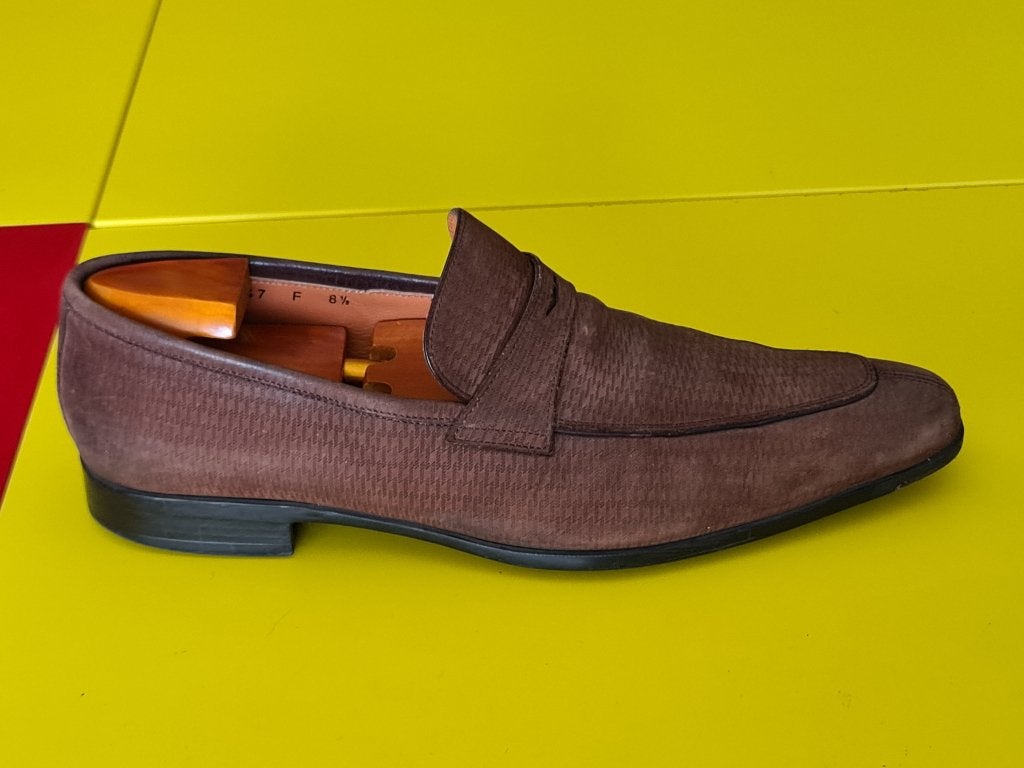 Santoni Instap schoenen met bruincognac kleur maat 42/5, Kleding | Heren, Loafers, Overige kleuren, Ophalen of Verzenden, Santoni