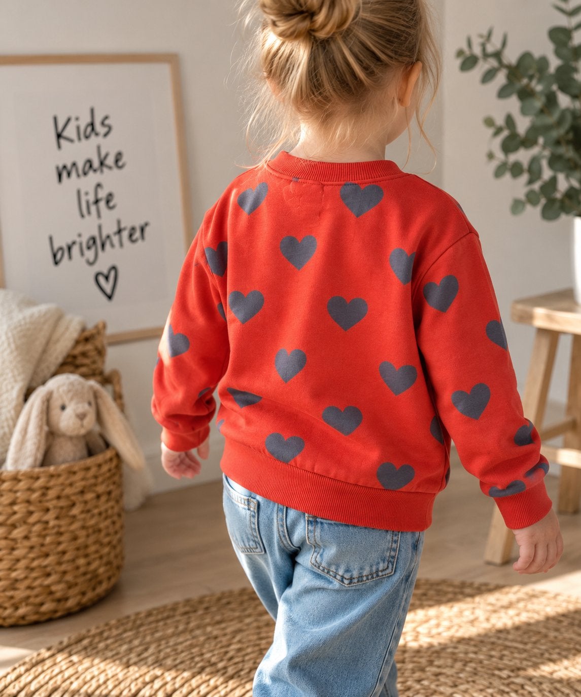 Mini Rodini sweater hartjes rood maat 128/134, Verzenden, Gebruikt, Meisje, Trui of Vest