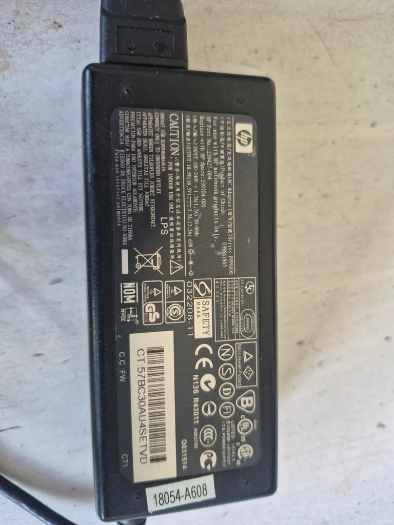 HP Laptop Oplader Adapter 18.5V 3.5A (65W), Ophalen of Verzenden, Gebruikt, HP