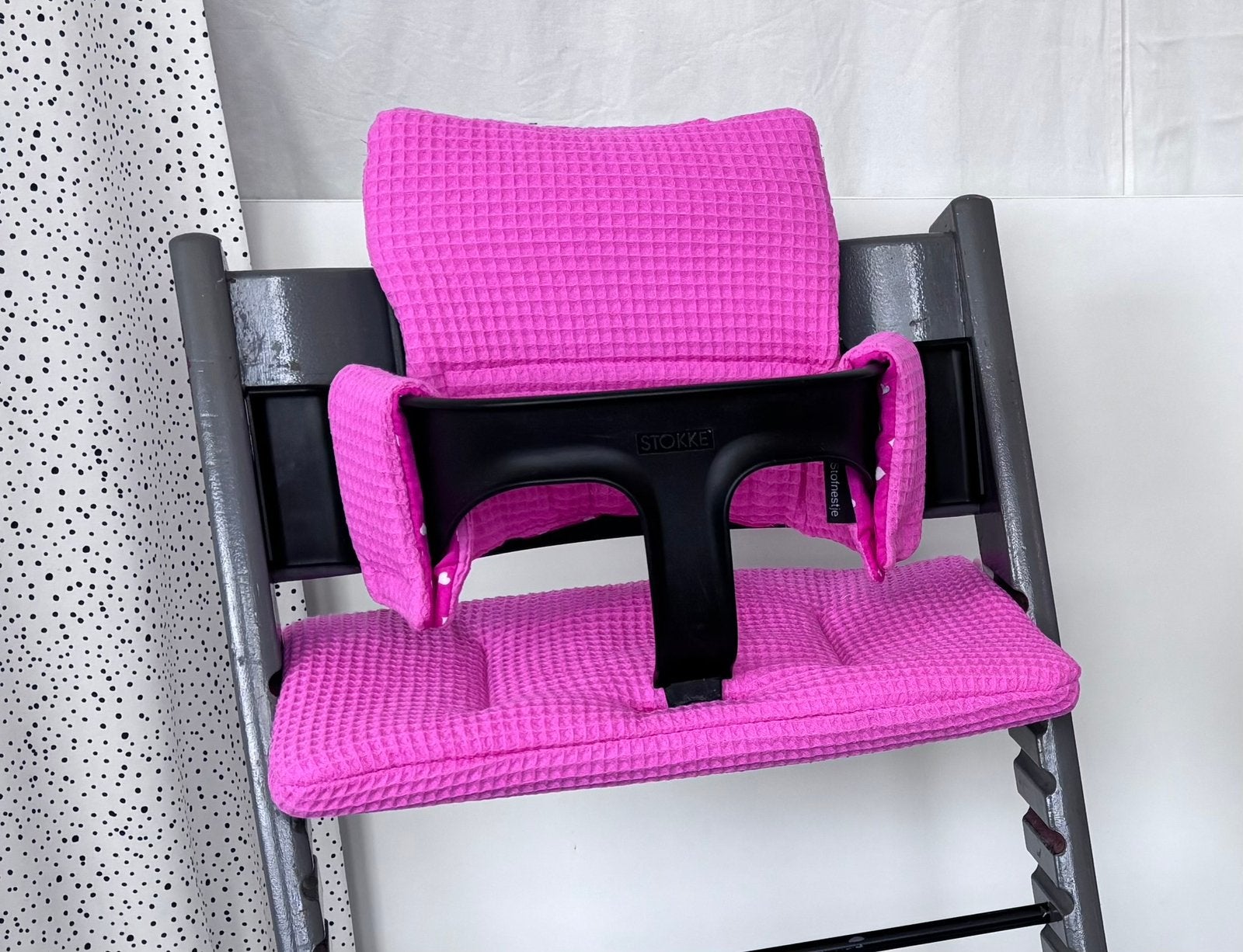 Nieuw Roze kussenset voor op je Tripp Trapp stoel, Stoelverkleiner, Info@hetstofnestje.nl, Het Stofnestje, Meegroeistoel