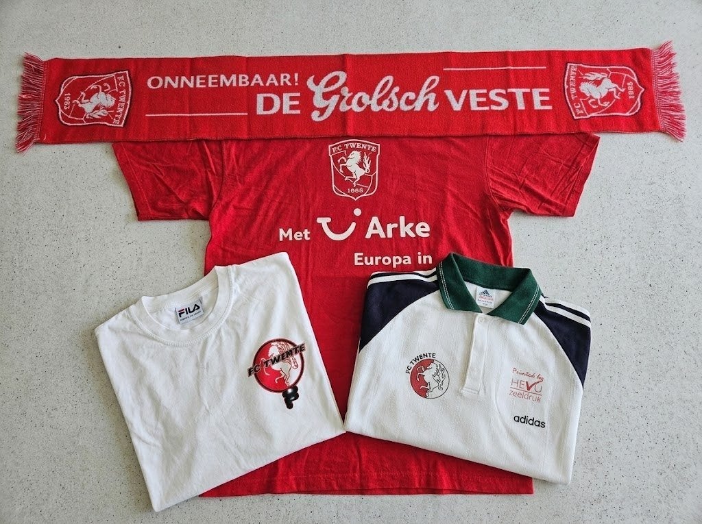 Fanpakket FC Twente: 3 shirts (XXL) en sjaal, Ophalen of Verzenden, Zo goed als nieuw, F.C. Twente, Shirt