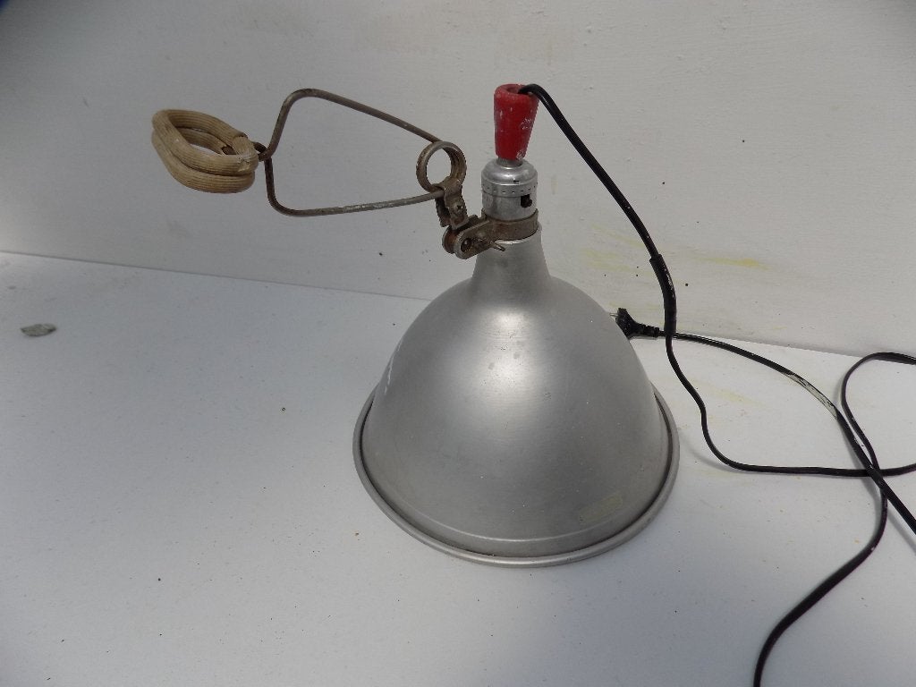 Vintage lamp klemspot werklamp jaren 60, Ophalen of Verzenden, Gebruikt