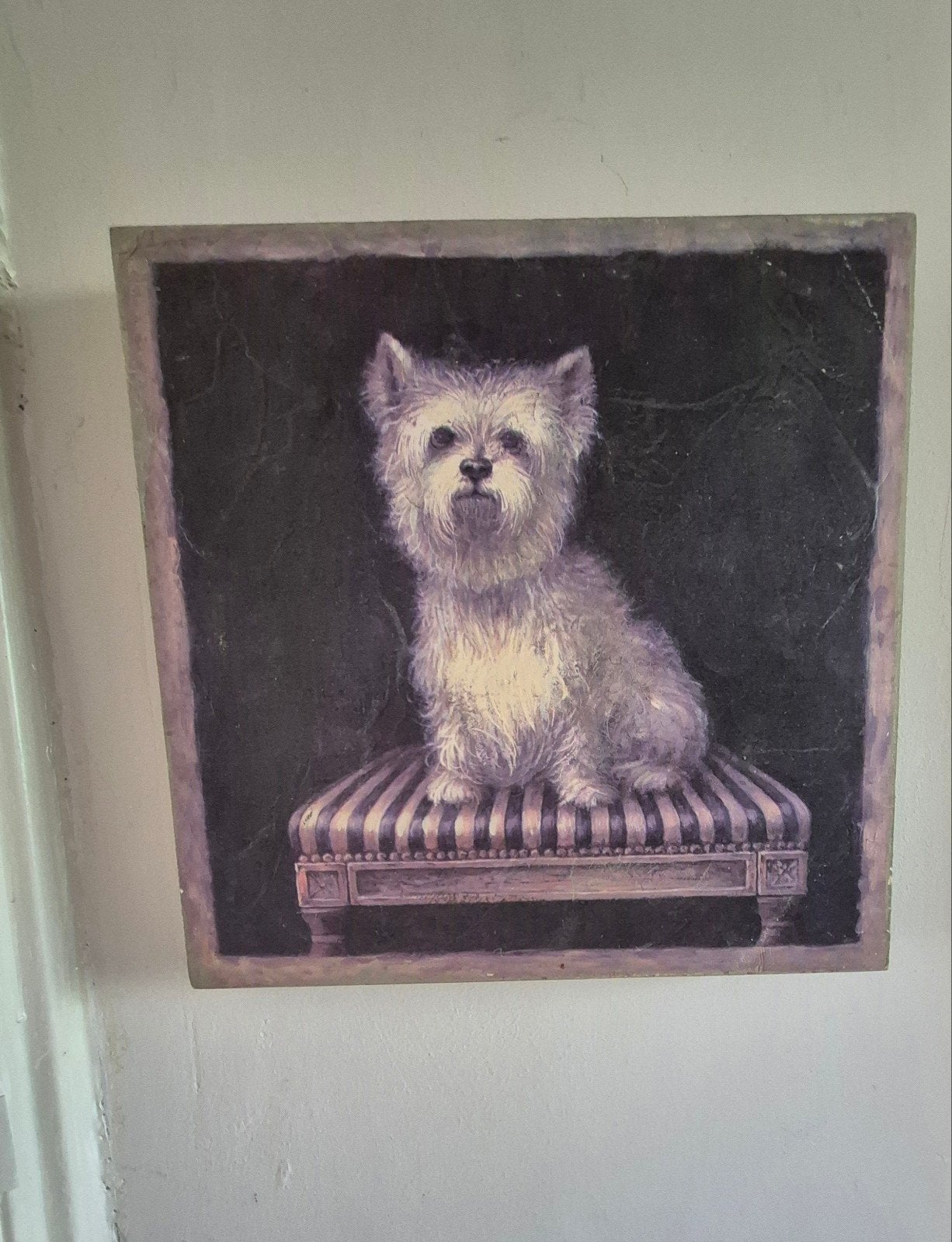 Clayre&Eef wanddecoratie, West Highland White terrier, Ophalen of Verzenden, Minder dan 50 cm, Schilderij