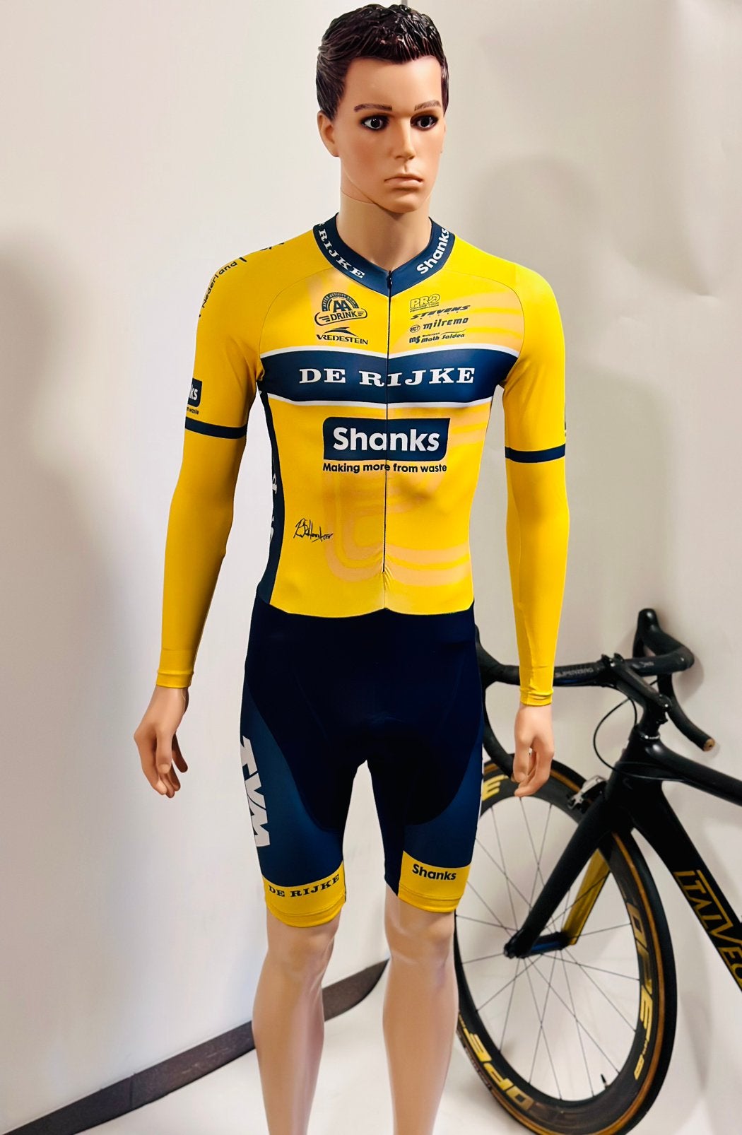 wielrenpak snelpak speedsuit TVM De Rijke maat M Milremo, Ophalen of Verzenden, Zo goed als nieuw, Bovenkleding, Heren