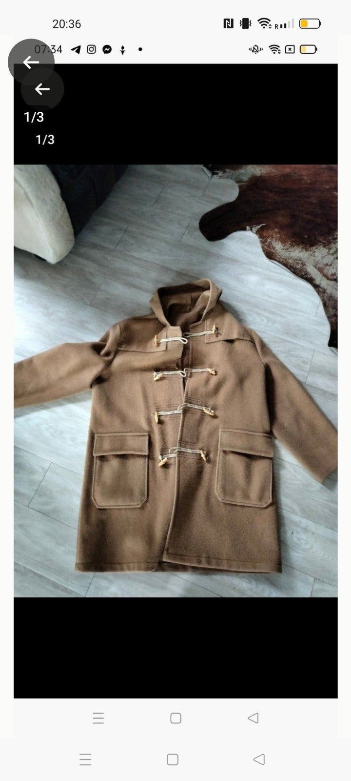 wollen duffeljas, Kleding | Heren, Ophalen of Verzenden, Bruin