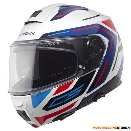 Schuberth C5 Omega Systeemhelm, Wit-Blauw, Motoren, Ophalen of Verzenden, Nieuw met kaartje