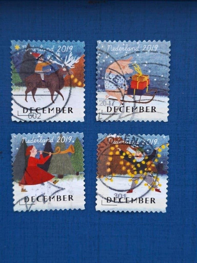 Postzegel NL 2019 4 Kerstzegels 03-07, Ophalen of Verzenden, Na 1940, Gestempeld