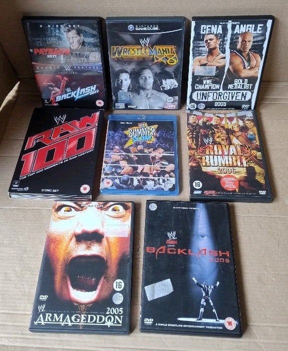 Collectie 8 WWE American Wrestling SuperSlam DVD's bluray's, Engels, Vechtsport, Alle leeftijden, Nederlands