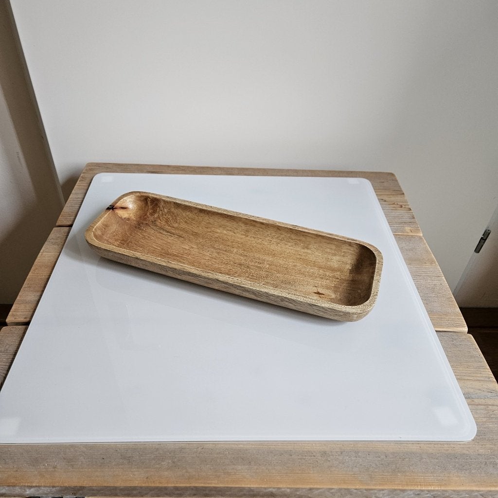 ZGAN Mango (klein) dienblad van H&M 40x14x4 cm, Afgeronde hoeken, Ophalen of Verzenden, Zo goed als nieuw, Dienblad