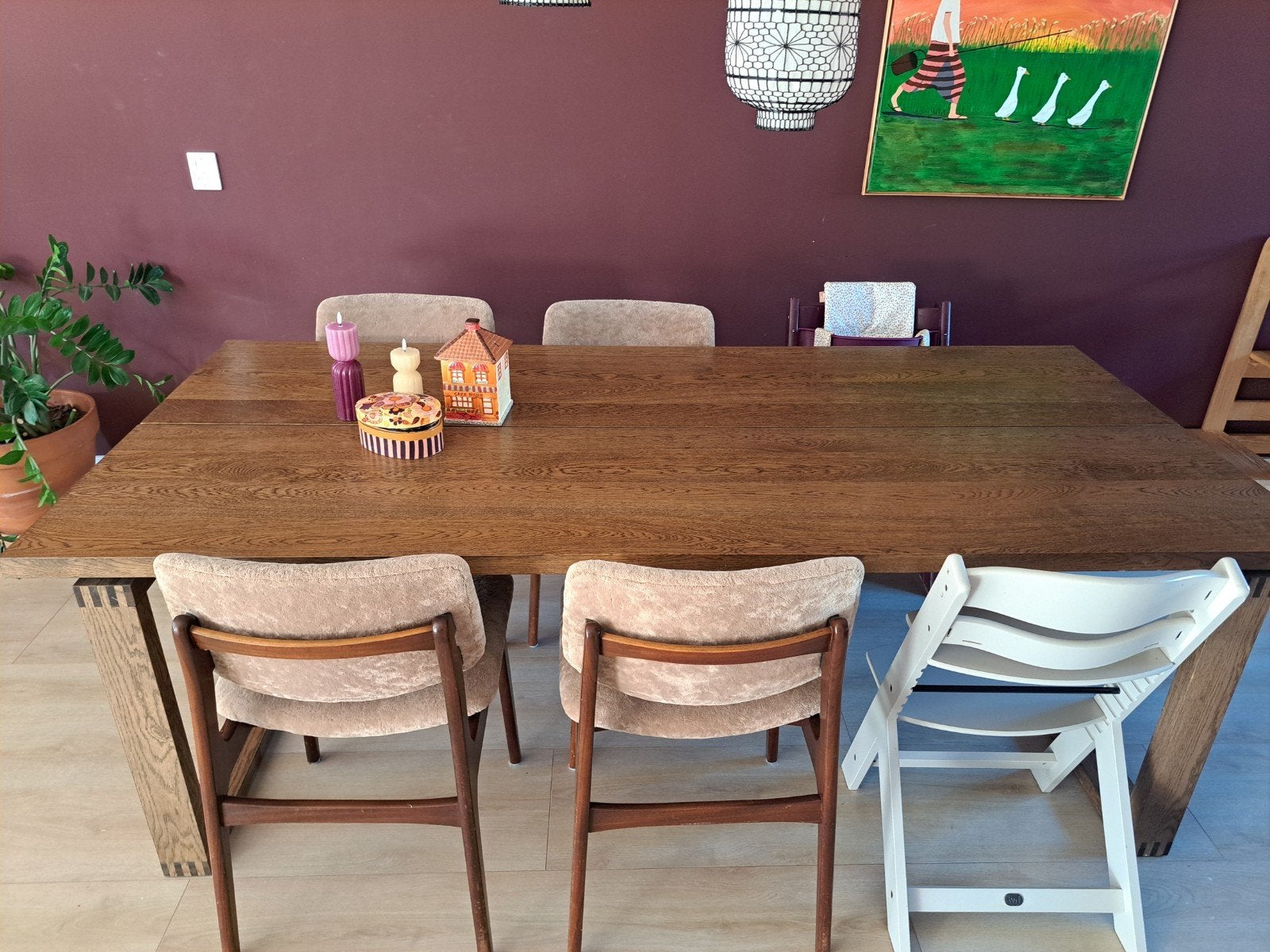 IKEA Mörbylangå eettafel 220x100cm, Ophalen, 100 tot 150 cm, Modern, Scandinavisch, Eikenhout