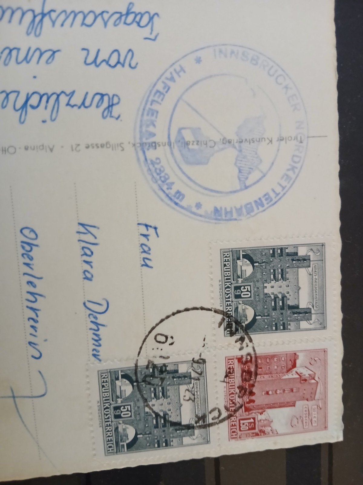 Oude ansichtkaart Oostenrijk met postzegels en stempel, Ophalen of Verzenden, 1920 tot 1940, Gelopen